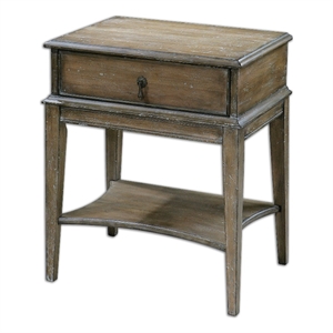 Uttermost Hanford Weathered Pine and MDF Accent Table in Brown