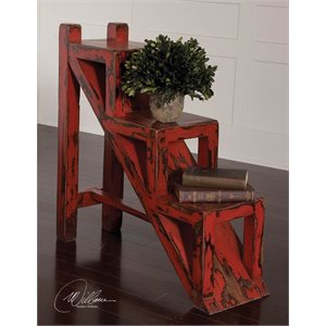 Uttermost Asher Stepped Accent Table in Red