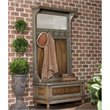 Uttermost Riyo Wood Distressed Hall Tree in Charcoal Gray and Honey Stained