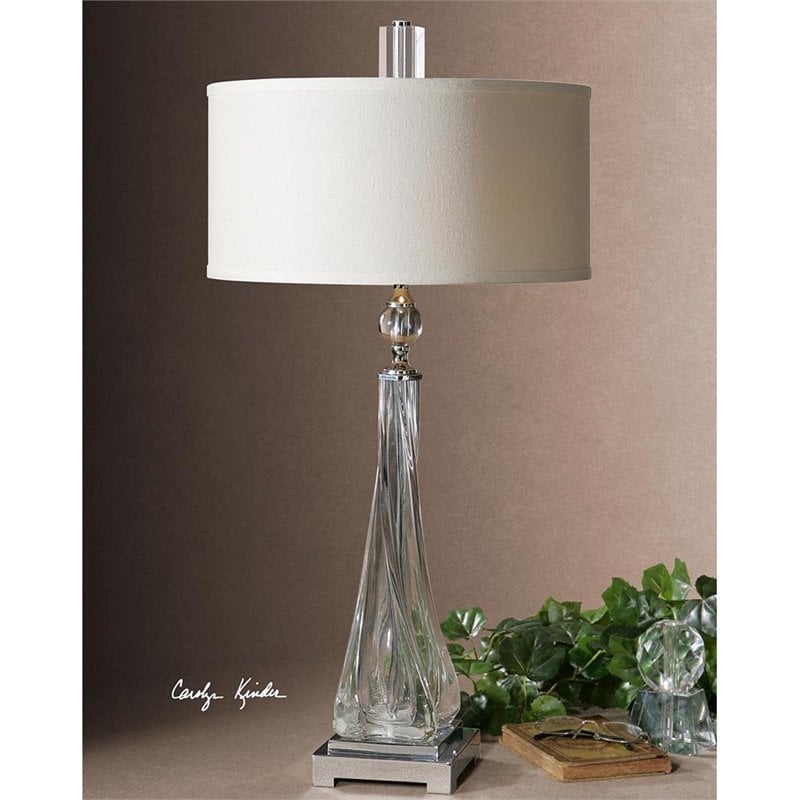 Uttermost Grancona Twisted Glass Table, Meena Glass Table Lamp
