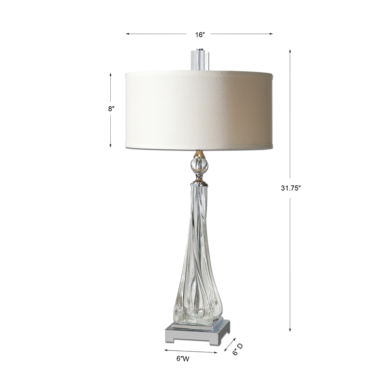 Uttermost Duara Metal Circle Table Lamp in Plated Brushed Brass/White