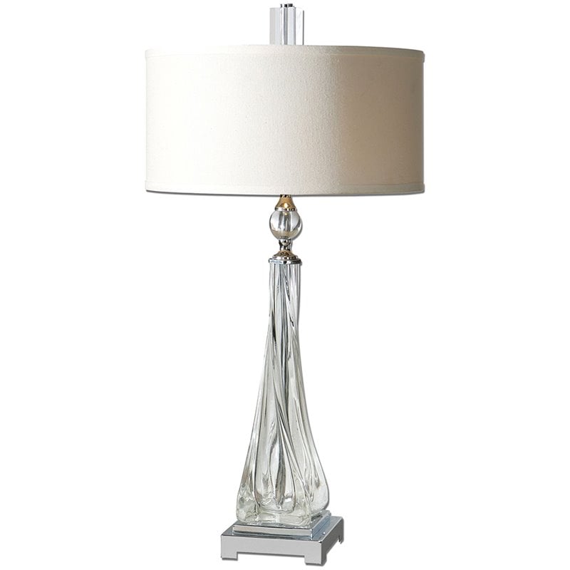 Uttermost Grancona Twisted Glass Table, Meena Glass Table Lamp