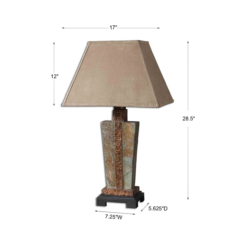 Uttermost Indoor and Outdoor Slate Accent Lamp in Hammered Copper