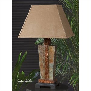Uttermost Indoor and Outdoor Slate Accent Lamp in Hammered Copper