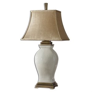 uttermost rory porcelain table lamp in crackled aged ivory glaze