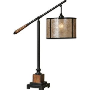 uttermost sitka lantern table lamp in aged black metal accented