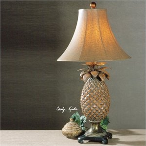 Uttermost Anana Bronze Accets Table Lamp in Brown Glaze