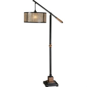 uttermost sitka lantern metal floor lamp in rustic mahogany/aged black trim