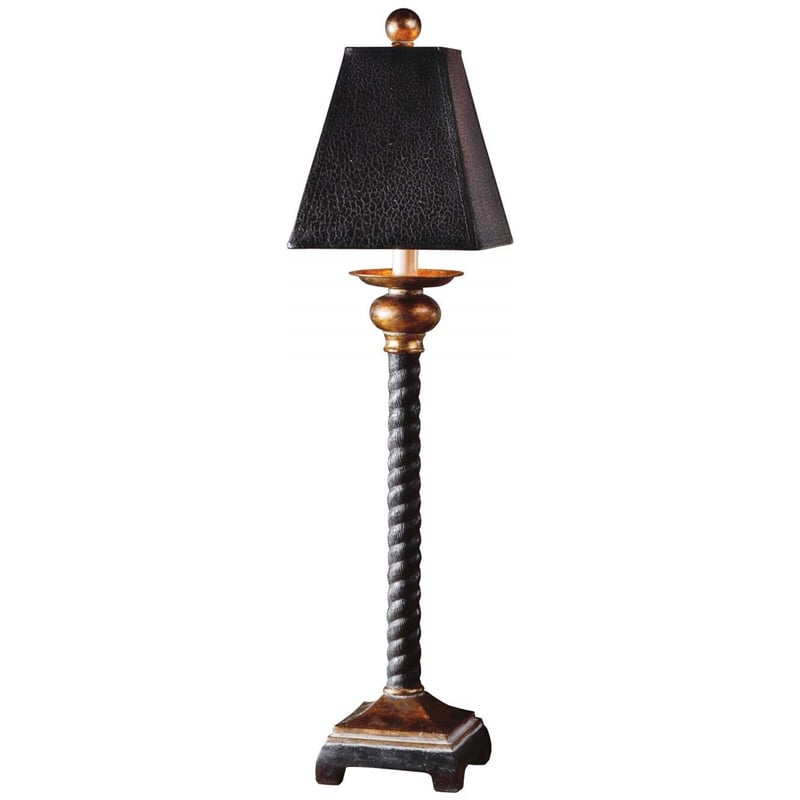 Uttermost Bellcord Mid-Century Resin Buffet Lamp in Black/Gray