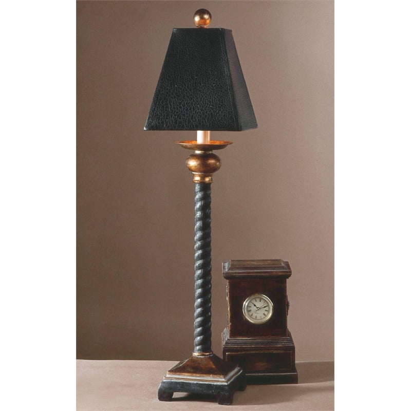Uttermost Bellcord Mid-Century Resin Buffet Lamp in Black/Gray