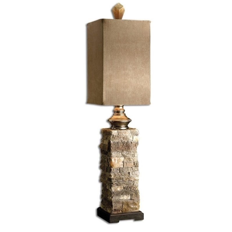 Uttermost Andean Layered Stone Buffet Lamp In Ivory And Brown 29093 1 Uttermost Andean Layered Stone Buffet Lamp In Ivory And Brown
