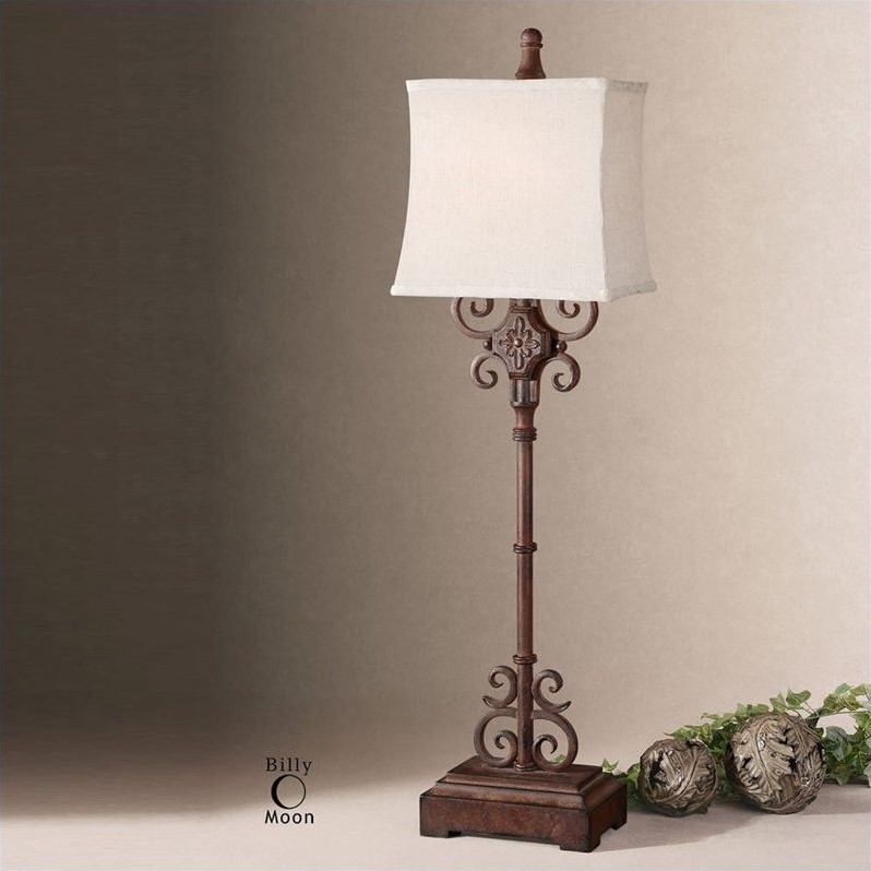 Uttermost Cubero Brown Buffet Lamp In Distressed Rust 29533 1 Uttermost Cubero Brown Buffet Lamp In Distressed Rust