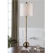 Uttermost Laton Metal and Crystal Buffet Lamp in Brushed Brass/Off White
