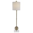 Uttermost Laton Metal and Crystal Buffet Lamp in Brushed Brass/Off White