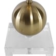 Uttermost Laton Metal and Crystal Buffet Lamp in Brushed Brass/Off White