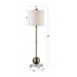 Uttermost Laton Metal and Crystal Buffet Lamp in Brushed Brass/Off White