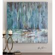 Uttermost Blue Waterfall Wood and Canvas Hand Painted Art in Multi-Color