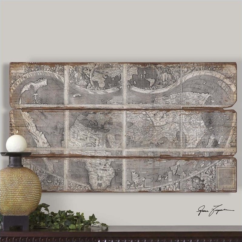 Uttermost Map Of The City Frameless Hard Boards Modern Art - 32524