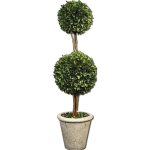 uttermost two sphere topiary preserved boxwood in natural evergreen