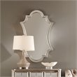 Uttermost Elara PU MDF Wood and Glass Wall Mirror in Antiqued Silver