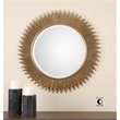 Uttermost Marlo Round Contemporary Iron and MDF Wood Mirror in Gold