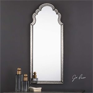 Uttermost Lunel Contemporary Style MDF Wood Arched Mirror in Gray