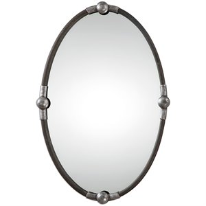 uttermost carrick black oval mirror