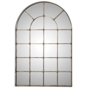 Uttermost Barwell Arch Traditional Metal Decorative Mirror in Silver