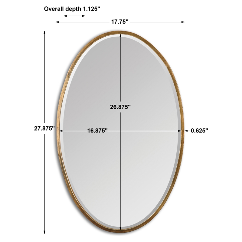 Uttermost Herleva Oval Traditional Style Metal Mirror in Gold Finish