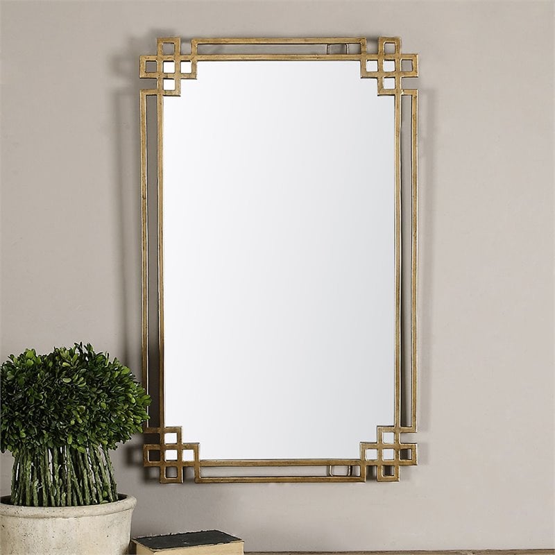 Uttermost Devoll Contemporary Style Metal Mirror in Gold Finish