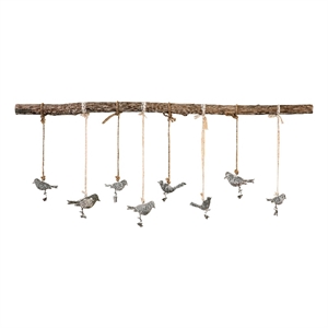 Uttermost Birds On A Branch Traditional Elm Wood Wall Art in Bronze/Ivory