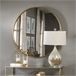 Uttermost Junius Round Contemporary Metal and MDF Wood Mirror in Gold