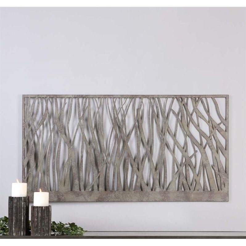 Uttermost Amadahy Contemporary Metal Wall Art in Rustolive Green/Gray