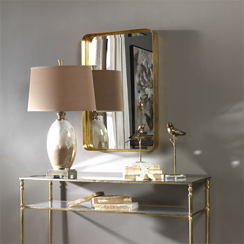 Uttermost Crofton Contemporary Style Metal Mirror in Gold Finish
