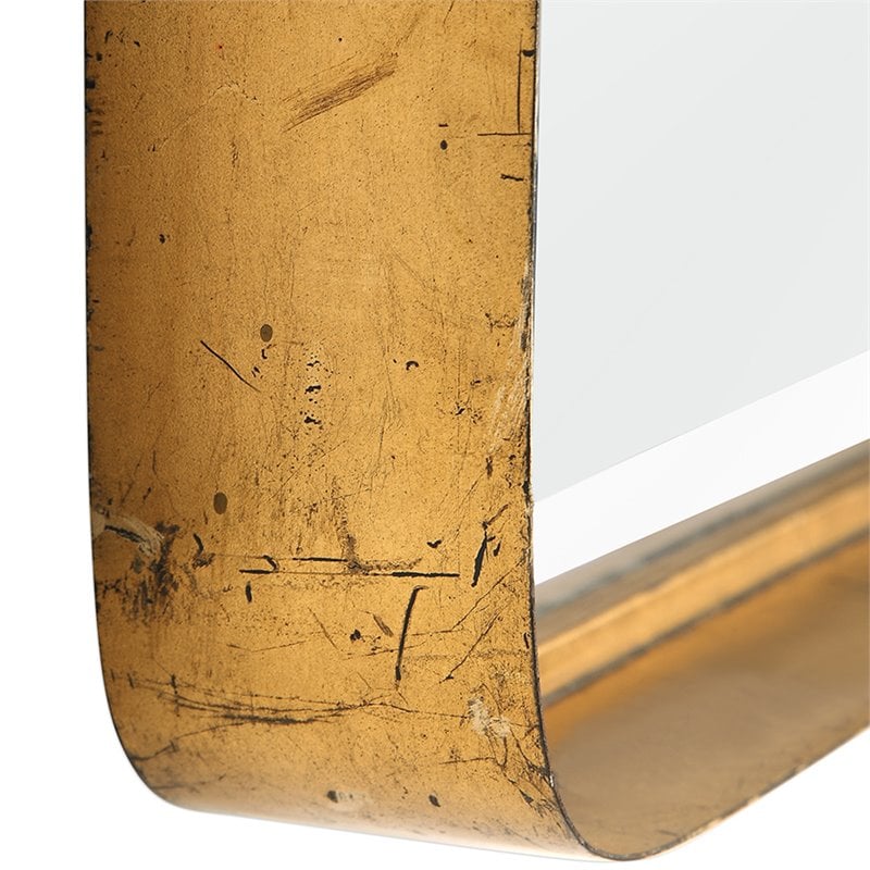 Uttermost Crofton Contemporary Style Metal Mirror in Gold Finish