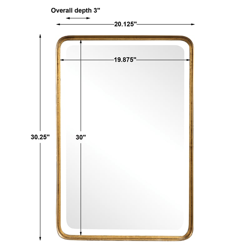 Uttermost Crofton Contemporary Style Metal Mirror in Gold Finish