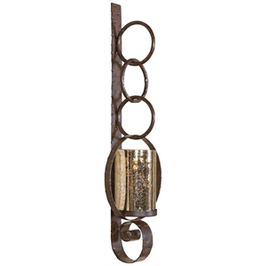 Uttermost Falconara Contemporary Iron and Metal Wall Sconce in Brown