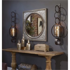 Uttermost Falconara Contemporary Iron and Metal Wall Sconce in Brown