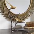 Uttermost Birds On A Limb Coastal Metal Sculpture in Gold Finish