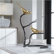 Uttermost Birds On A Limb Coastal Metal Sculpture in Gold Finish