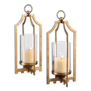 uttermost lucy 2 piece candle holders set in gold
