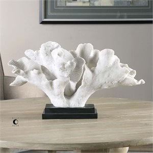 Uttermost Blade Coral Coastal Polyresin Statue in White and Black
