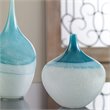 Uttermost Carlas Contemporary Glass Vases in Teal Blue/White (Set of 2)