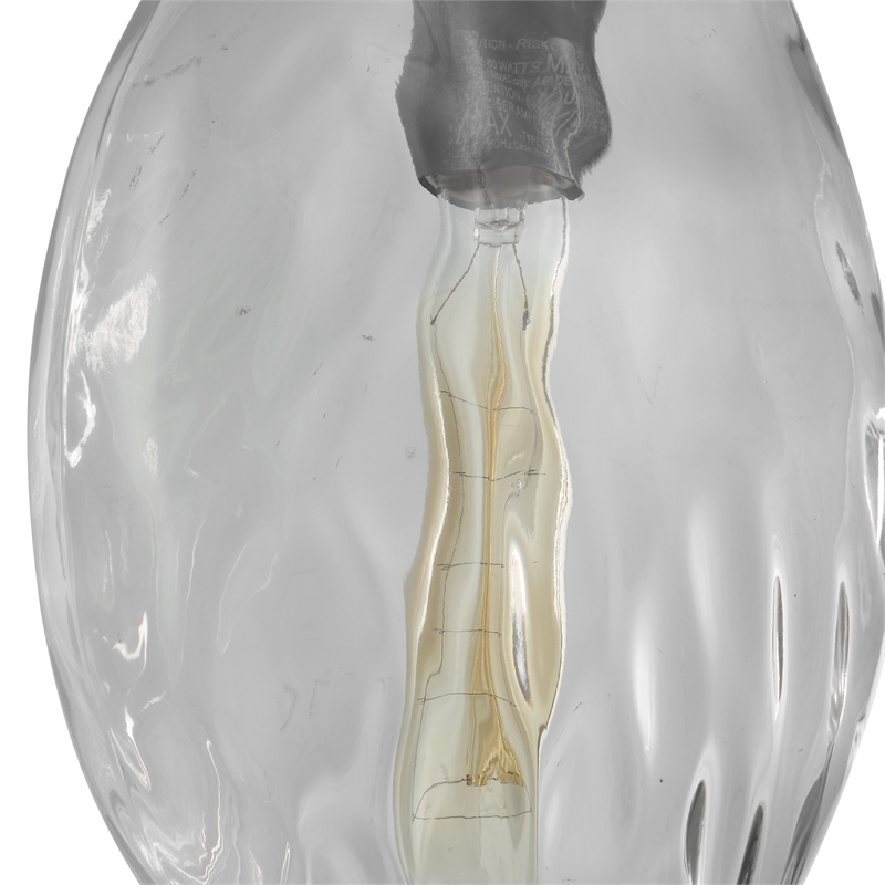 Uttermost Campester 1-Light Metal and Watered Glass Mini Pendant in Black/Clear
