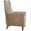 Uttermost Kiango Wood Fabric and Metal Animal Pattern Armchair in Brown/White