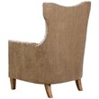 Uttermost Kiango Wood Fabric and Metal Animal Pattern Armchair in Brown/White