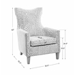 Uttermost Kiango Wood Fabric and Metal Animal Pattern Armchair in Brown/White