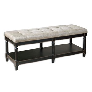 Uttermost Serafino Tufted Bench in Kha..