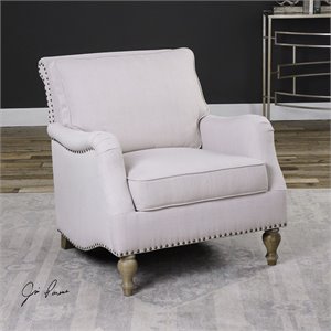 uttermost armstead antique white armchair