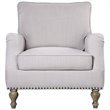 Uttermost Armstead Transitional Wood and Fabric Armchair in White/Brass